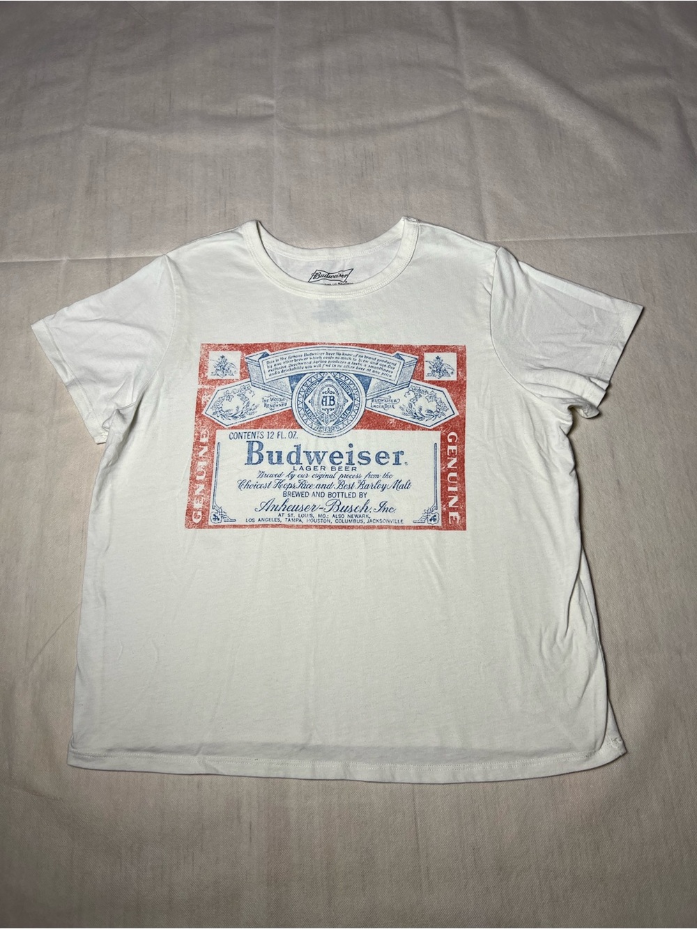Budweiser Beer Label Graphic Tee